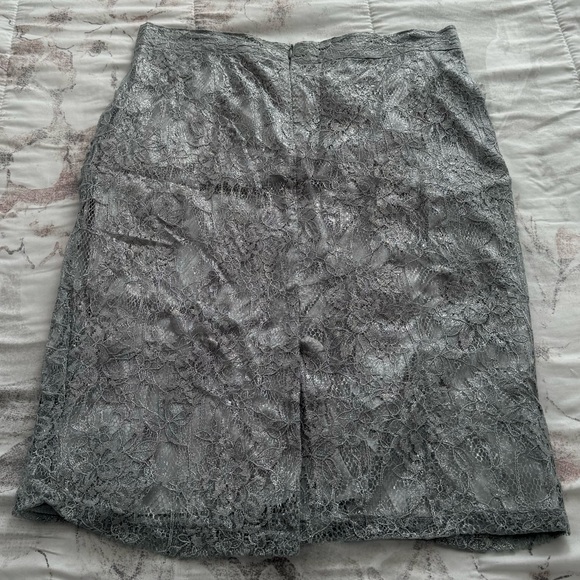 La Petite Francaise Jupe Lori light grey lace lined skirt size 42 Made in France - Picture 9 of 14